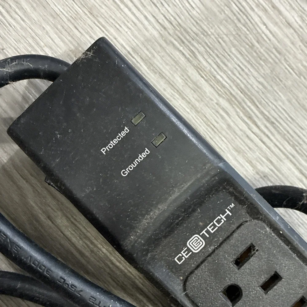 Commercial Electric 6ft HDC706C Surge Protector With Coax Black